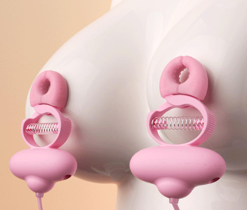 Teasing Kit - Vibrating Nipple Clamps and Remote Control Collar-Vibrating nipple clamp 