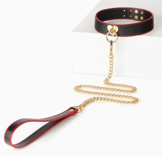 Black SM Collar with Leash -black 
