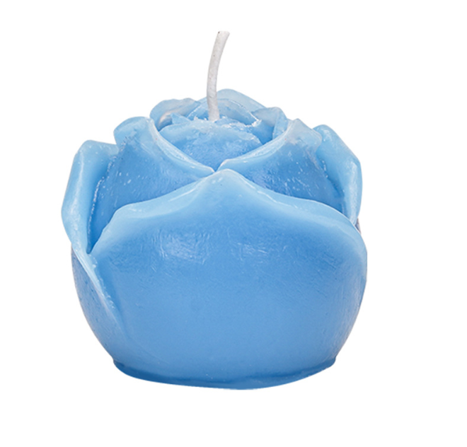 Low-Temperature Play Candle for couple BDSM - Blue rose-shaped candle for romantic wax play.